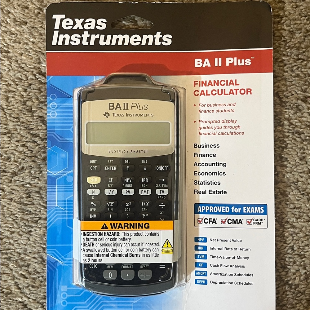 Texas Instruments BA II Plus in Black and Gray - Picture 2 of 3
